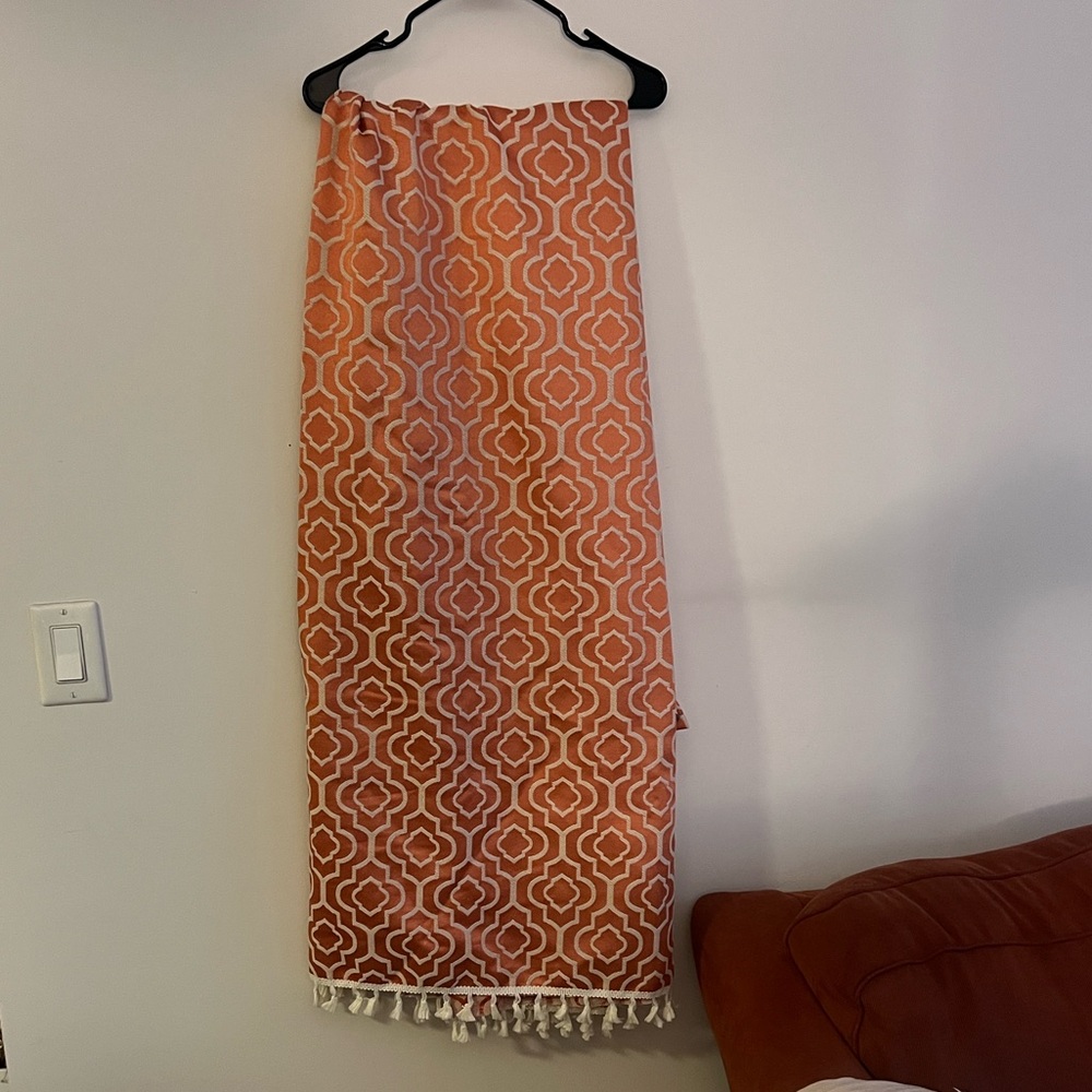 Orange Boho Shower Curtain - Picture 3 of 3